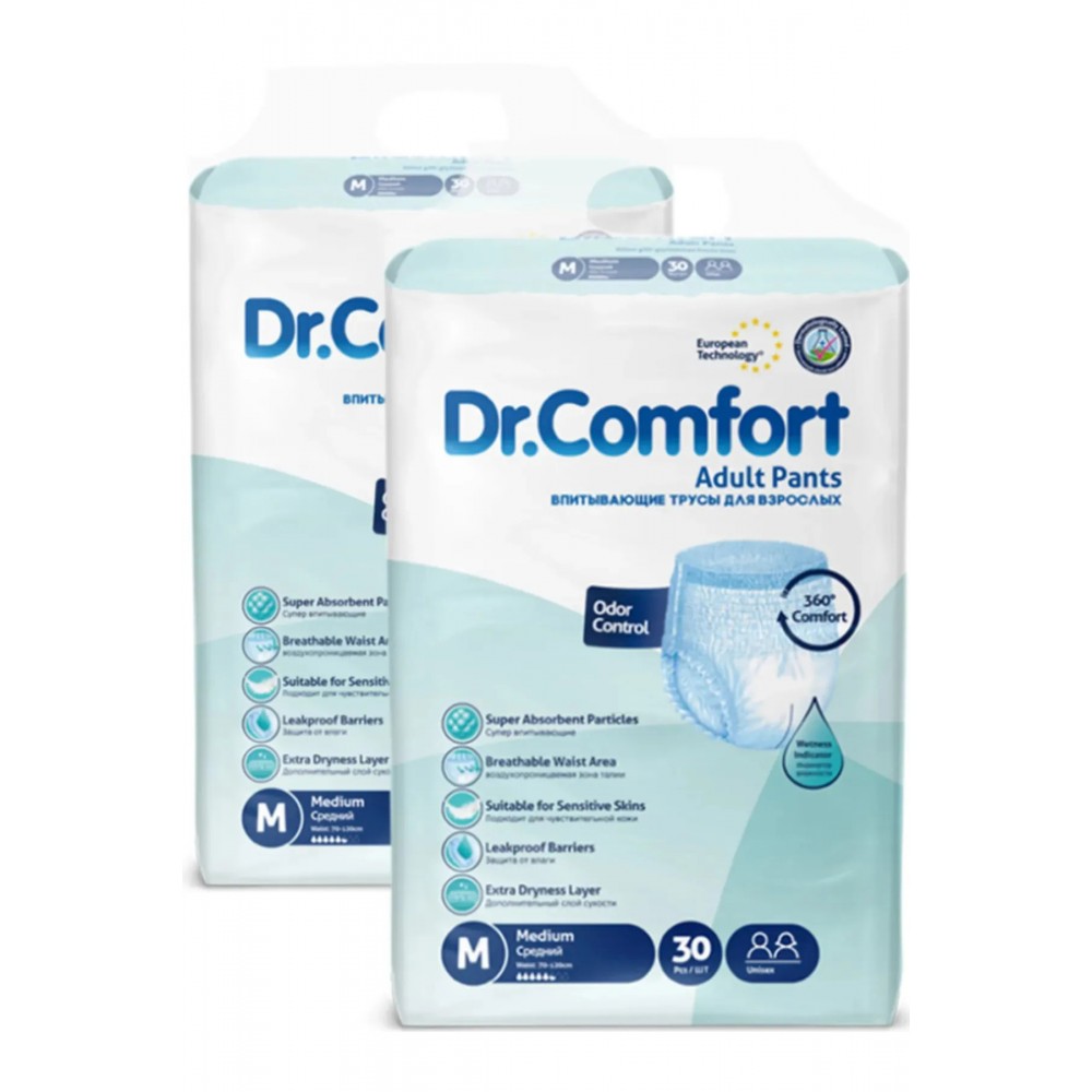 Dr Comfort Yetişkin Emici Külot Medium Beden 60 Adet (2 PAKET)